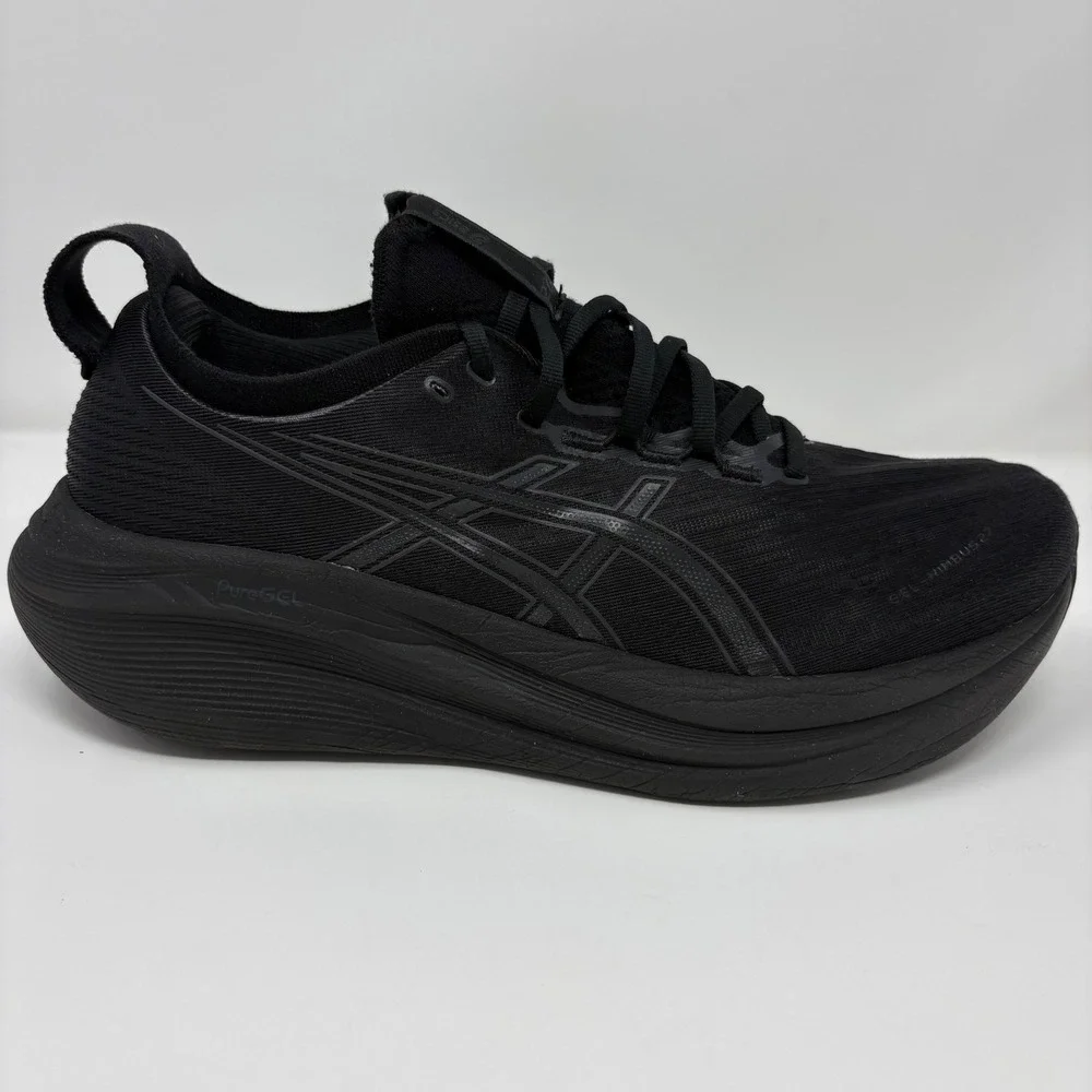 ASICS GEL-Nimbus 27 Mens Size 12 Black Athletic Running Shoes (1011B958)